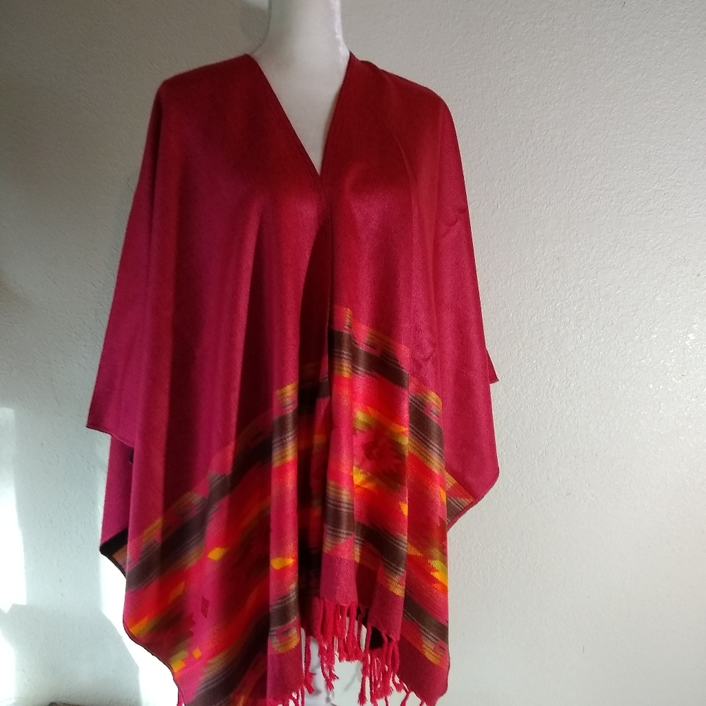 Kimono wrap pink Aztec Southwest print